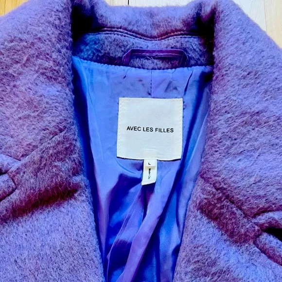 Avec Les Filles Purple Coat  with Black Buttons. NWT - Picture 2 of 5